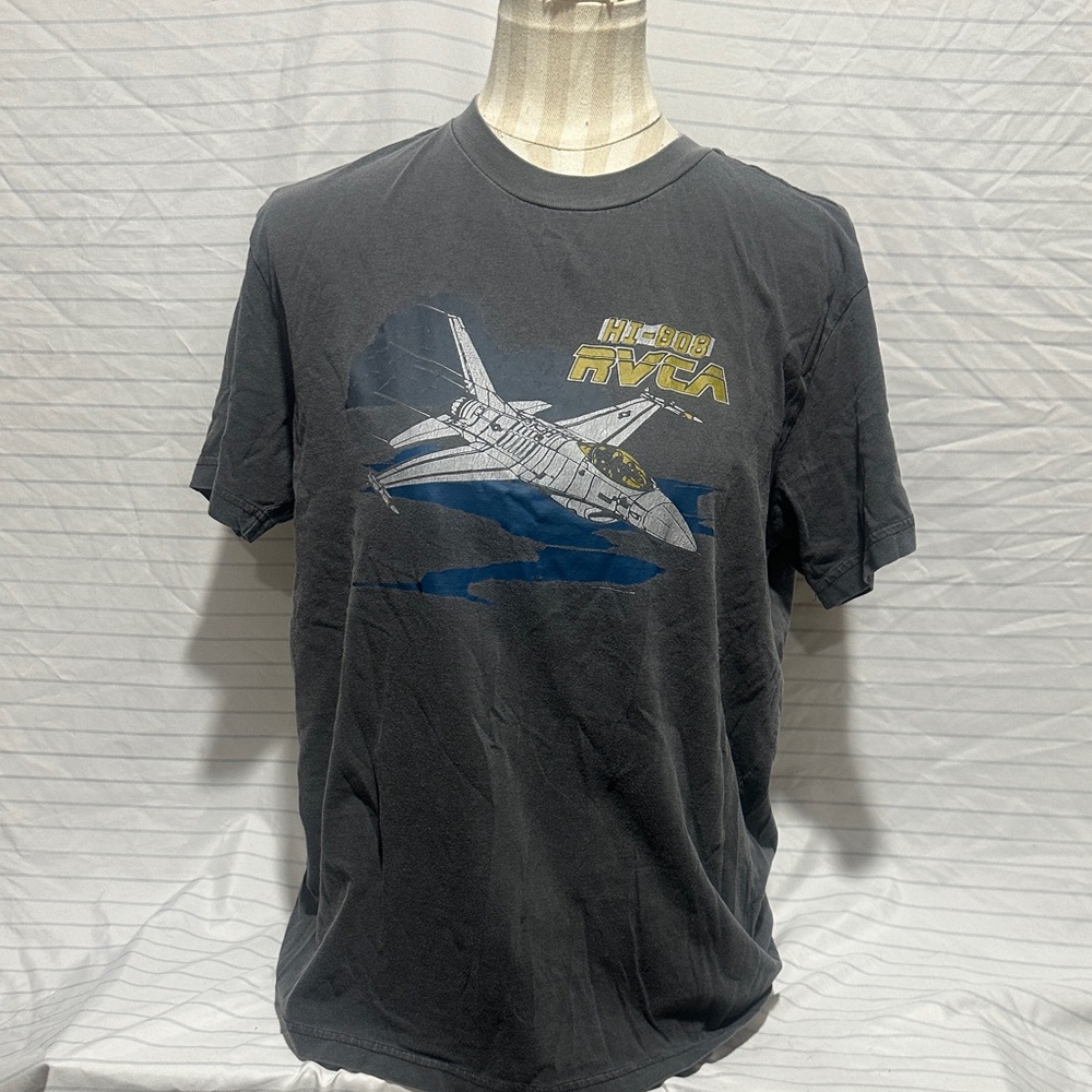 RVCA Men's Charcoal Tee with Graphic Design